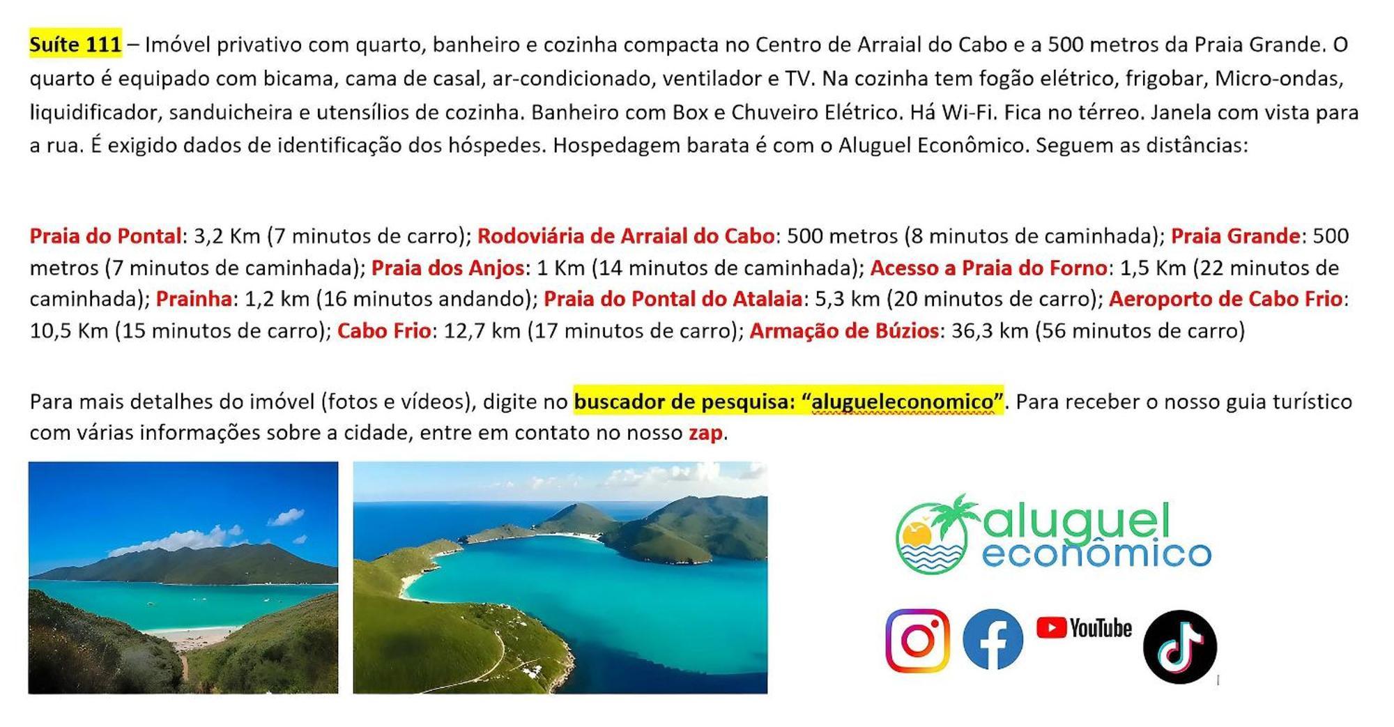 Apartamento Arraial do Cabo - Brisas do Farol - Aluguel Economico Exterior foto