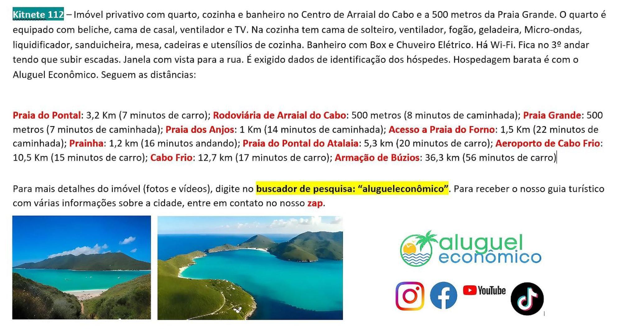 Apartamento Arraial do Cabo - Brisas do Farol - Aluguel Economico Exterior foto